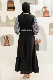 Black Hijab Dress 16090S - 2