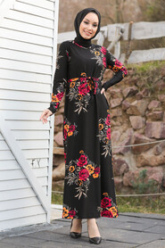 Black Hijab Dress 16830S - 1