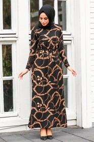 Black Hijab Dress 16832S - 1