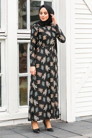Black Hijab Dress 16835S - 3