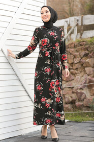 Black Hijab Dress 1683S - 1