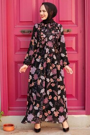 Black Hijab Dress 1728S - 1