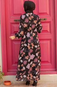 Black Hijab Dress 1728S - 2