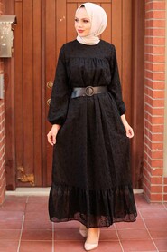 Black Hijab Dress 1755S - 1