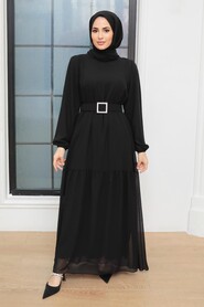 Black Hijab Dress 20804S - 2