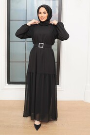 Black Hijab Dress 20804S - 1