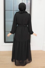 Black Hijab Dress 20804S - 3