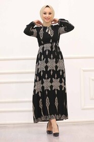 Black Hijab Dress 21201S - 1