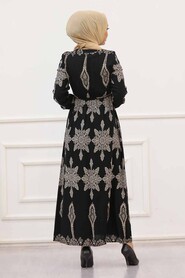 Black Hijab Dress 21201S - 4