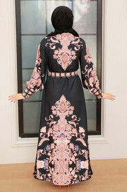 Black Hijab Dress 21719S - 3