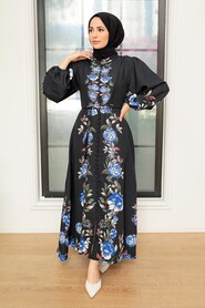 Black Hijab Dress 22131S - 1