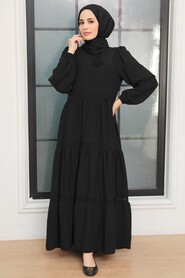Black Hijab Dress 22912S - 1