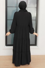 Black Hijab Dress 22912S - 3