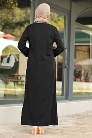 Black Hijab Dress 23120S - 2