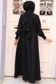 Black Hijab Dress 23211S - 3