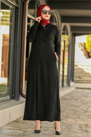 Black Hijab Dress 2343S - 1