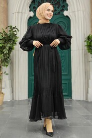 Black Hijab Dress 2344S - 3
