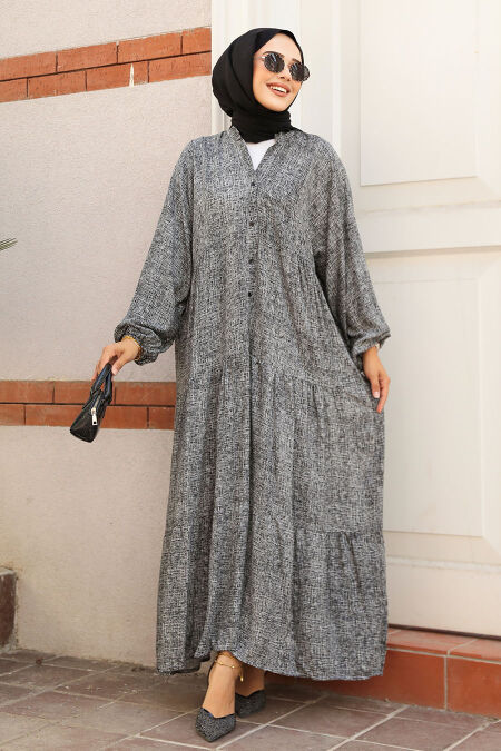 Black Hijab Dress 23452S - NEVA STYLE