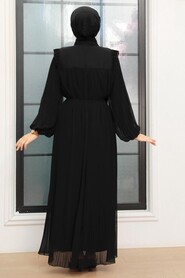 Black Hijab Dress 24510S - 4