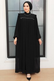 Black Hijab Dress 24510S - 3