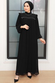 Black Hijab Dress 24510S - 2