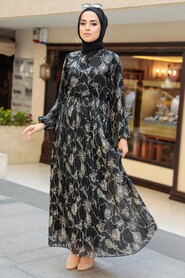 Black Hijab Dress 2483S - 1