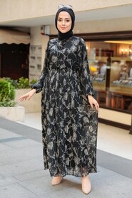 Black Hijab Dress 2483S - 2