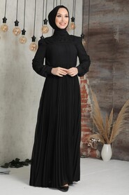 Black Hijab Dress 27140S - 1