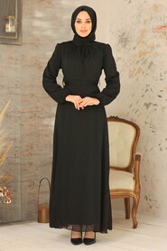 Black Hijab Dress 2734S - 2