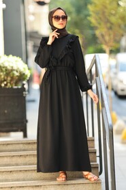 Black Hijab Dress 2742S - 1