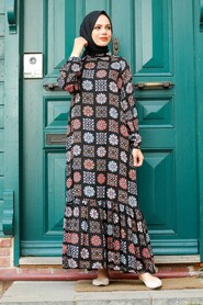 Black Hijab Dress 27490S - 1