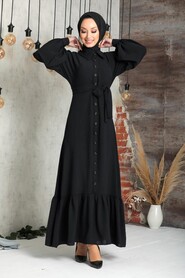 Black Hijab Dress 27640S - 1