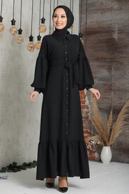 Black Hijab Dress 27640S - 2
