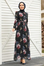 Black Hijab Dress 27901S - 1