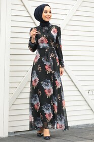 Black Hijab Dress 27901S - 2