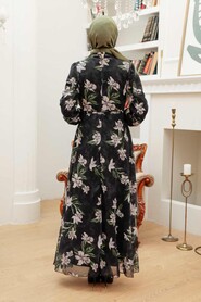 Black Hijab Dress 279068S - 3