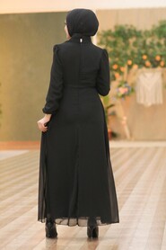 Black Hijab Dress 27922S - 3