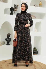 Black Hijab Dress 27923S - 1