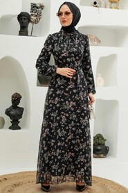 Black Hijab Dress 27924S - 1
