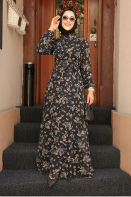 Black Hijab Dress 27924S - 2