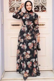 Black Hijab Dress 27926S - 1