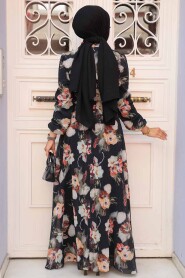 Black Hijab Dress 27926S - 3