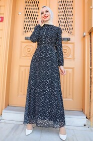 Black Hijab Dress 2809S - 1