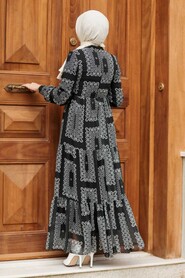 Black Hijab Dress 2831S - 3