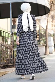 Black Hijab Dress 2848S - 4