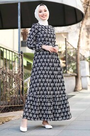 Black Hijab Dress 2848S - 2