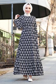 Black Hijab Dress 2848S - 3