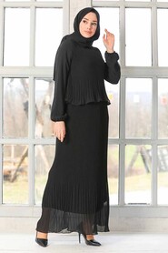 Black Hijab Dress 2860S - 4