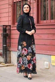 Black Hijab Dress 2875S - 1