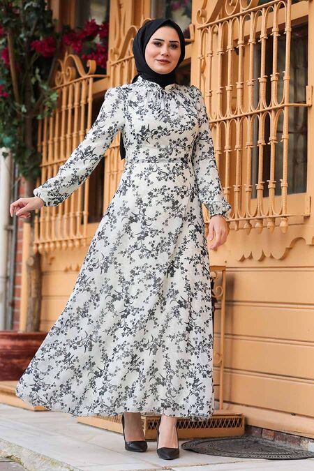 Black Hijab Dress 28902S - NEVA STYLE